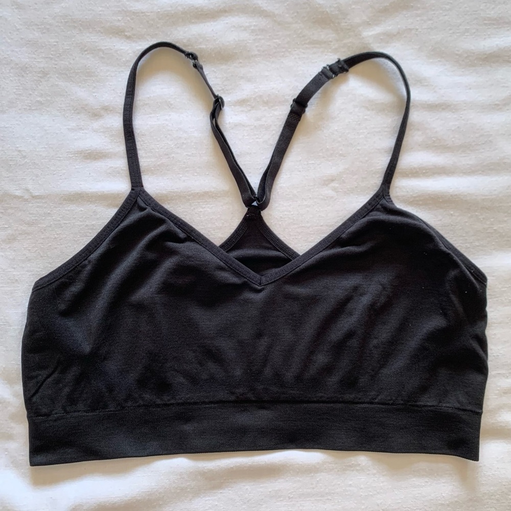 Black Adjustable-Strap Bralette